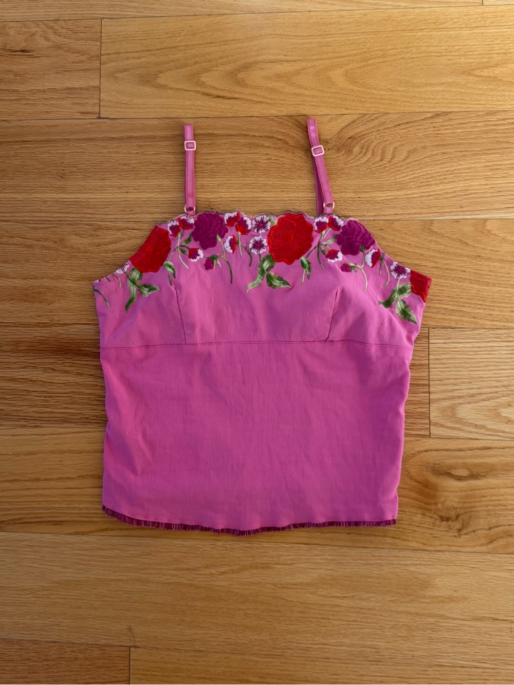 Maje Pink Floral Embroidered Camisole